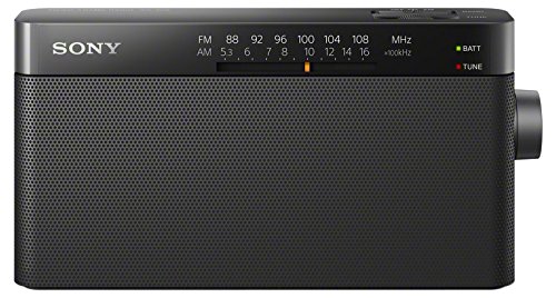 Sony ICF-306 - Radio analógica portátil FM/AM, color negro