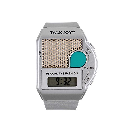 TalkJoy - Reloj de pulsera, alarma con voz en francés, color plata