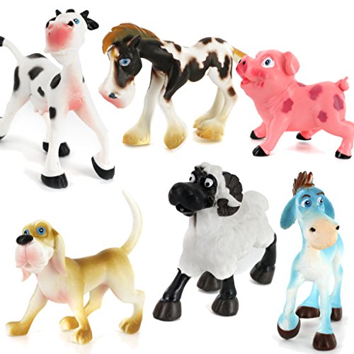 6pcs Plásticos PVC Animales Modelos Establecidos para Niños Juguetes de Regalo Multicolor