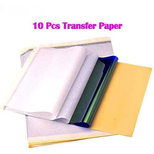 ATOMUS 10 hojas Tattoo Transferpapier Carbon Thermal Tracing Carbon plantilla papel Transfer Kopierpapier A4 tamaño para Tattoo impresora máquina