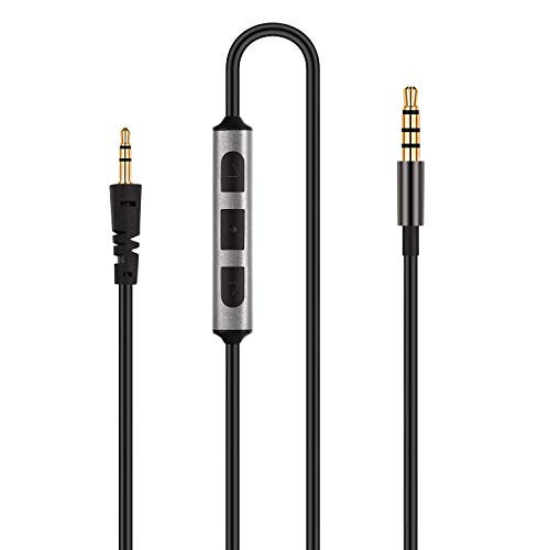 Cable de audio de repuesto – Compatible con Bowers & Wilkins P5, P5 S2, P5 inalámbrico, P5 auriculares recertificados y Samsung Galaxy Huawei Android con micrófono en línea y control de volumen remoto