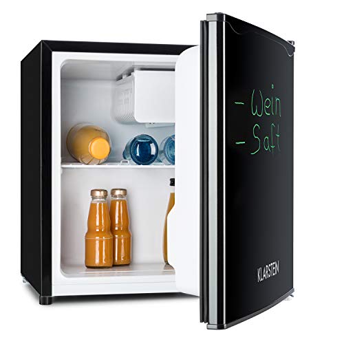 Klarstein Spitzbergen ACA Mini Nevera con congelador (capacidad 40 litros, clase energética A+, refrigerador compacto, marcador mágico) - Negro