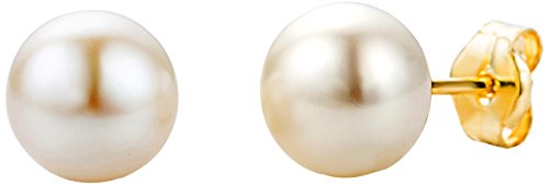 Miore Pendientes de Oro Amarillo de 9K con Perla para Mujer