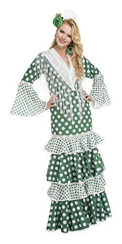 My Other Me Me-203868 Disfraz de flamenca feria para mujer, color verde, S (Viving Costumes 203868)