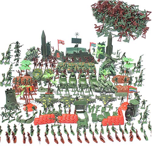 Navigatee Toy Soldiers Sets 519pcs - Kit de Soldados de Toy Militar, Tanque, Avión, Helicóptero, Figuras de acción de simulación del campo de batalla, Juguetes para niños, 519pcs