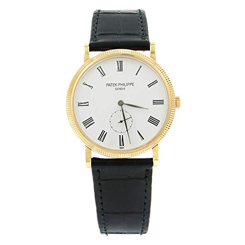 Patek Philippe Calatrava reloj blanco de 18 quilates para hombre blanco con viento manual 5119R-001
