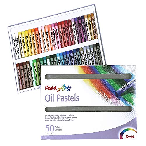 Pentel 100526 - Juego de ceras pastel al aceite (50 unidades), multicolor