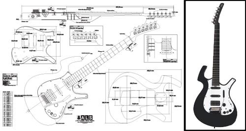 Plan de Una Parker nitefly guitarra eléctrica – escala completa impresión