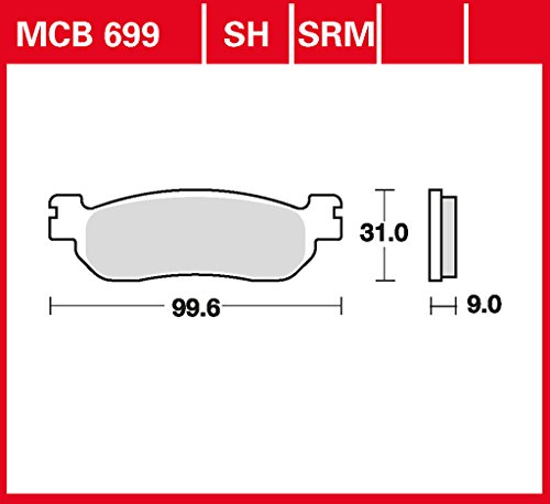 plaquette de freins Lucas MCB699 pour Yamaha Majesty 250 SG02 | Yamaha Majesty 250 SG04 | Yamaha TW 125 DE011 | Yamaha TW 125 DE05 | Yamaha TW 125 (80 km/h) DE012 | Yamaha TW 125 (80 km/h) DE05 | Yamaha X-Max 125 SE54 | Yamaha X-Max 250 S