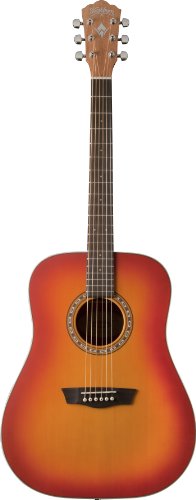 Washburn WD-7S ACSM - Guitarra acústica de 6 cuerdas, acabado mate, color cherry sunburst