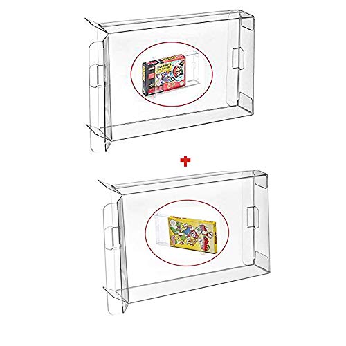 WiCareYo 10 pcs Caja de Caja Transparente CIB Protector para la Caja de Cartucho de Juegos NES & 10 pcs Caja de Caja Clara para la Caja de Cartucho de Juegos SNES N64