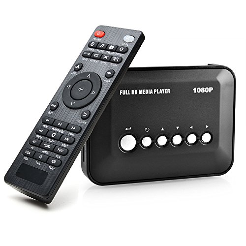 AGPTEK 1080P Full HD TV Digital Multi Media Player Media Player Reproductor Multimedia con Control Remoto para 1080P HD USB SD MMC MP3 RMVB AVI, MPEG, DivX MKV