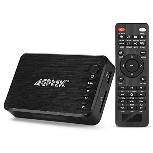 AGPTEK Media Player HDMI VGA Video Player USB OTG SD AV TV AVI RMVB