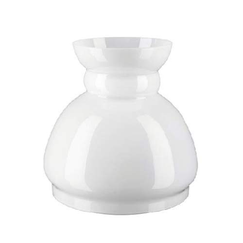 C Smethurst Pequeño Vidrio Blanco Repuesto “lámpara de Aceite” Chimenea de lámpara. Anchura de la Base: 13cm, Altura: 14.2cm, Diámetro máximo: 9.4cm