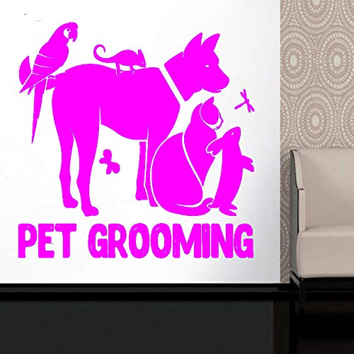 Grooming Salon Art Stickers - Calcomanía de Cuidado de Animales para Cachorros para Tienda de Mascotas - Calcomanía de Vinilo para Mascotas para escaparate DIY WW-5 91x91cm