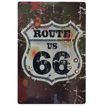 MARQUISE & LOREAN Ruta 66 Decoración Pared | Placa Decorativa Vintage Route | Cartel Chapa Póster (Bullet Shooting, 20 x 30 cm)