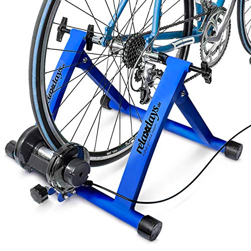Relaxdays 10018322 - Bicicleta estática, convierte bicicleta común a estática, color azul, talla 54 x 46 x 20 cm