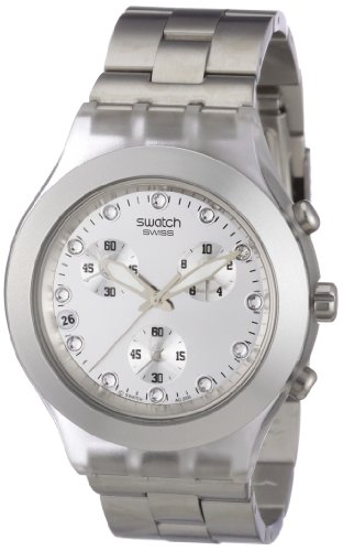 Swatch Diaphane Chrono - Reloj de Mujer de Cuarzo, Correa de Acero Inoxidable Color Plata