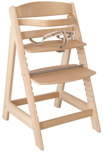 trona roba Sit Up III, silla autoajustable utilizable como trona para bebé y como silla juvenil, en madera maciza, acabada en madera natural