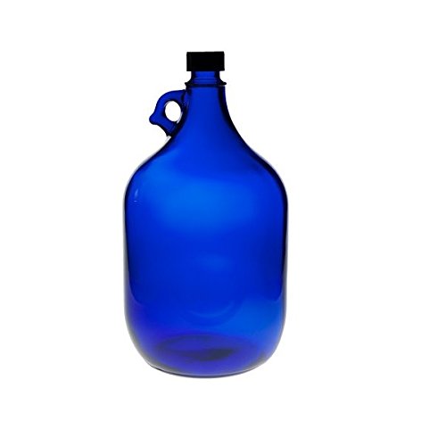 Viva Haushaltswaren - Botella Grande (Cristal, tapón de Rosca, Capacidad de 5 litros), Color Azul