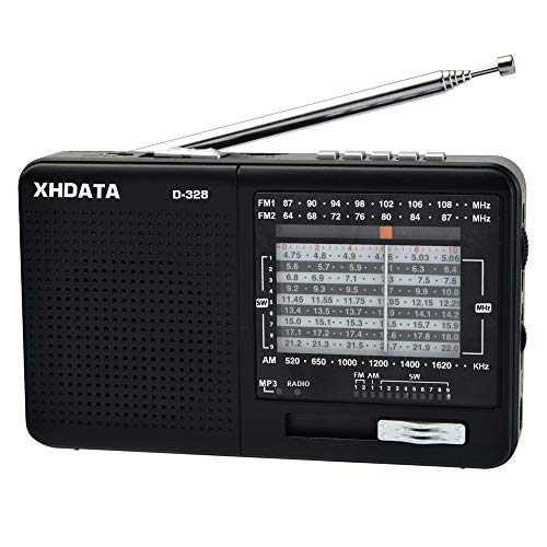 XHDATA D-328 Portable Radio FM Am SW Band MP3 Player Support with TF Card (D-328)