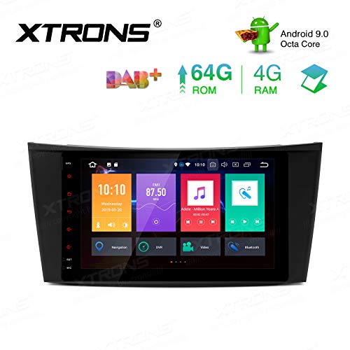 XTRONS Android 9.0 Car Stereo Octa Core 64G ROM 4G RAM Auto Radio 8 Pulgadas Unidad de Cabeza Apoyo BT 2K 1080P Video WiFi OBD TPMS Auto Play para Mercedes Benz W211 219 CLS 2002-08