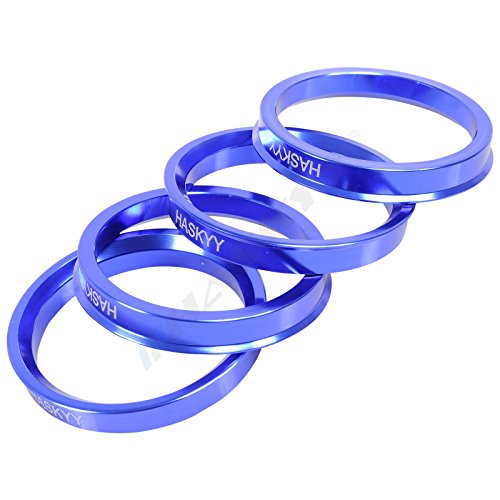 4 x anillos de centrado de aluminio anodizado para muchos fabricantes de coches como: BMW, Audi, VW, Seat, Skoda, Seat, Ford, Chrysler, etc., en varios tamaños, colores a elegir