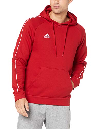 Adidas Core18 Hoody Sudadera con Capucha, Hombre, Rojo (Rojo/Blanco), L