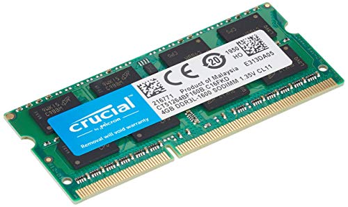 Crucial CT51264BF160B Memoria RAM de 4 GB (DDR3L, 1600 MT/s, PC3L-12800, SODIMM, 204-Pin)