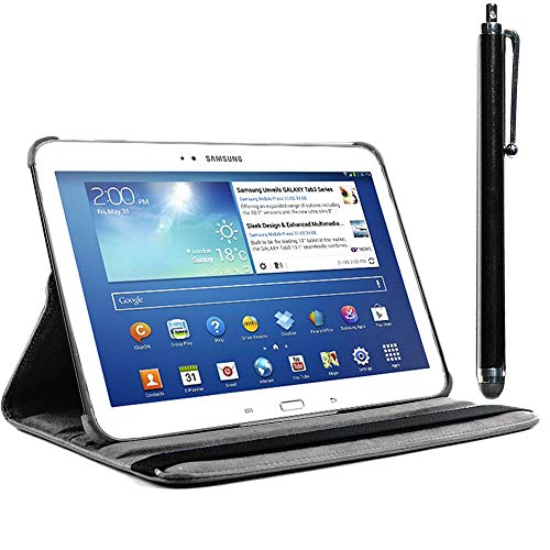 ebestStar - Funda Compatible con Samsung Galaxy Tab 3 10.1 GT-P5210, 10 P5200 P5220 Carcasa Cuero PU, Giratoria 360 Grados, Función de Soporte + Lápiz, Negro [Aparato: 243.1 x 176.1 x 8mm, 10.1'']