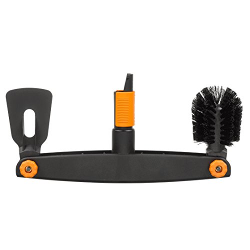 Fiskars Limpiador de canalones, Raspador y cepillo ajustables, Largo: 4,5 cm, Negro/Naranja, 1001414