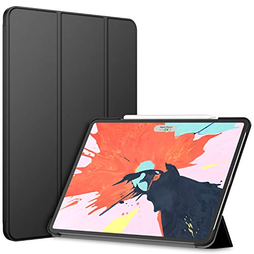 JETech Funda Compatible iPad Pro 12,9 Pulgadas Modelo 2018, (No para el Modelo 2020), Compatible con Apple Pencil, Smart Cover Auto-Sueño/Estela, Negro