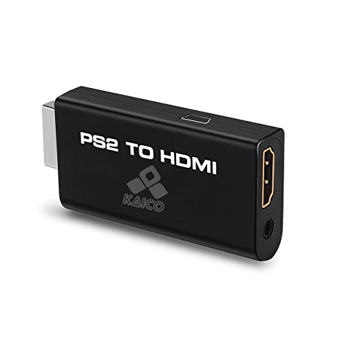 Kaico Edition @ 1080p Adaptador conversor PS2 a HDMI Convertidor de juego a video y audio HDMI para la Playstation 2 PS2 HDTV Monitor HDMI - Juego retro a todo color y audio