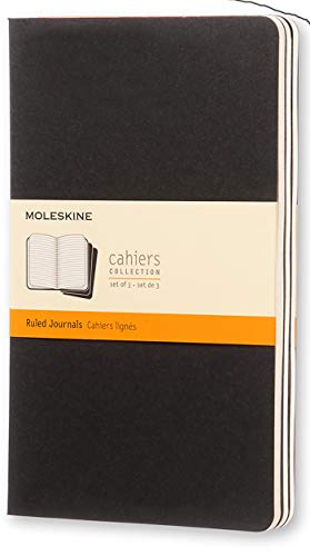Moleskine QP316 - Pack de 3 cuadernos de rayas, L 13 x 21, negro