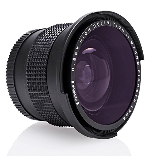 Opteka OPT-0.35X-EOS1 - Objetivo de ojo de pez para cámaras réflex Canon EOS 1, 5, 7D, 10D, 20D, 30D, 40D, 50D, 60D, 300D, 350D, 400D, 450D, 500D, 550D, D y 1000D