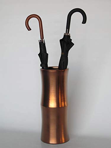 POLONIO - Paraguero de Ceramica - 50 cm - Paraguero o Bastonero para Entrada y Pasillo - Color Cobre Mate
