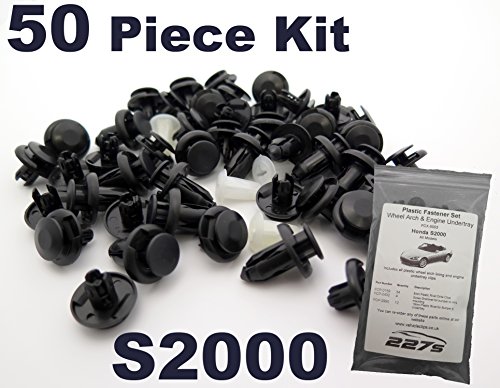 50 Pièces - Garniture En Plastique Assortiment Clip Kit de Montage - Honda S2000 - Complete Passage de roue et carénage / undertray Clips