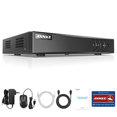 ANNKE DVR 5MP/1080P 8CH Sistema de Vigilancia Grabador de Video Digital(Onvif H.265+ P2P Seguridad CCTV Detección de Movimiento Enchufar y Usar, Android/iOS App)-sin HDD