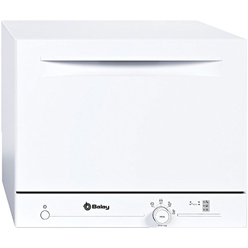 Balay 3VK301BC - Lavavajillas compacto de libre instalación, 6 servicios, 4 programas, clase de eficacia en lavado y secado A, color blanco