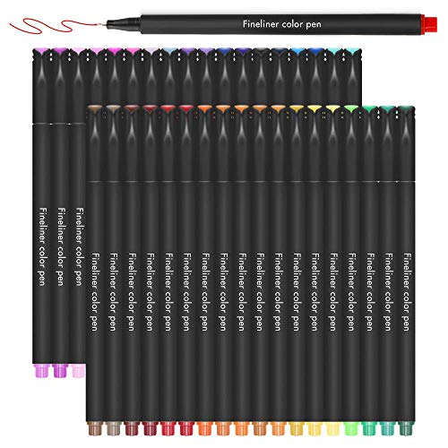 Bolígrafos para planificador de diario de 24 colores, marcadores de punta fina, bolígrafos de dibujo de punta fina, pluma Fineliner porosa para escribir en Diario, Oficina de Arte