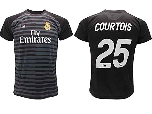Camiseta Courtois Real Madrid portero negro Thibaut 2018 2019 en blíster regalo 25 adulto niño (adulto)