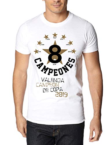 Champion's City Camiseta Conmemorativa Valencia CF - Ganadora 8 Copas del Rey - 2019 (Blanco, S)