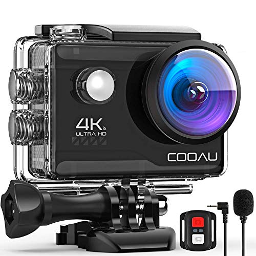 COOAU Sports Camera,Webcam,4K WiFi 20MP 40M Water Submersible Action Camera with Remote Control & External Microphone &2 1200 mAh Batteries,Can Use for Video Calling,Online Teaching,Gaming.
