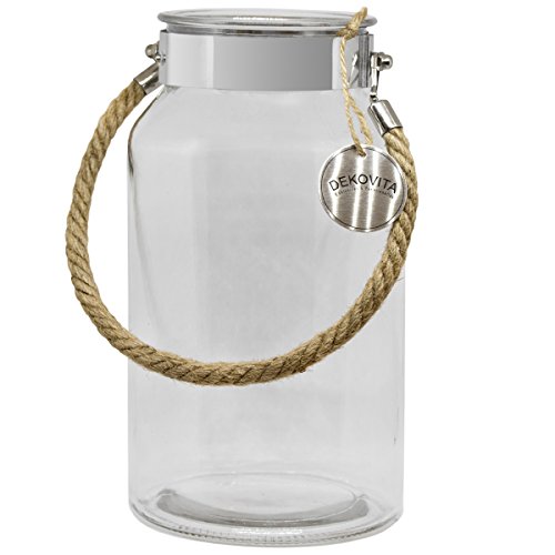 Dekovita frasco de almacenamiento 5l a:30/d:16/a: 10,6cm linterna de jardín frasco de cristal vidrio decorativo linterna jarrón