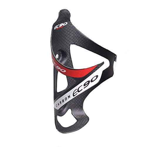 EC90 - Portabidón para bicicleta, de fibra de carbono, ligero, fuerte y rápido y fácil de montar, rojo, talla única