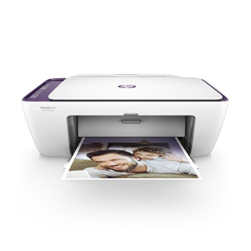 HP DeskJet 2634 - Impresora multifunción de tinta (Compatible con HP instant Ink, Wi-Fi, Incluye un Cartucho Negro y un Cartucho Tricolor, 512 MB DDR3, LCD de 7 segmentos, A4) Color Blanco y Morado