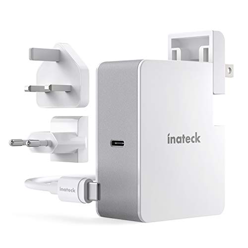 Inateck - Cargador USB C de 45 W con Cable USB C de 2 m, Fuente de alimentación Power Delivery Tipo C para portátil y Muchos Otros Dispositivos USB C, Color Blanco