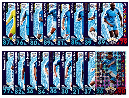 Match Attax 16/17 > completo base equipo Manchester City > # 164 – 180