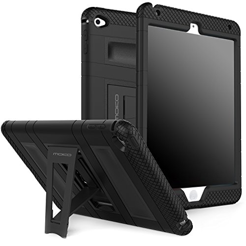 MoKo Funda para iPad Mini 4 - Plegable Silicona Durable Protector con Función de Soporte Trasera Dura Cover Case para Apple iPad Mini 4 7.9 Pulgadas 2015 Tableta, Negro