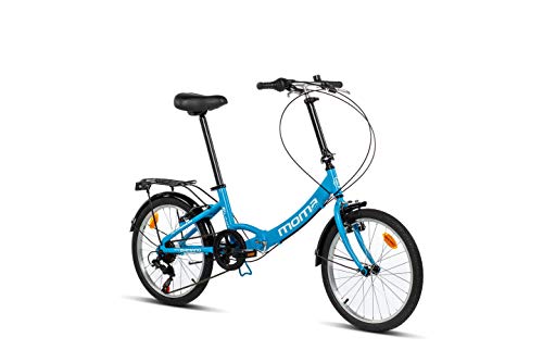 Moma Bikes First Class 2 AZ Bicicleta Plegable Urbana, 6V. Sillin Confort, Unisex Adulto, Azul, Talla Única
